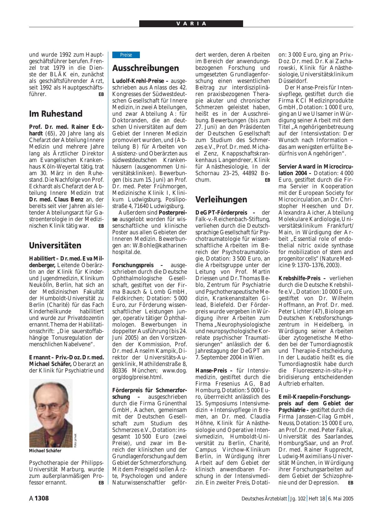 Vorschauseite 1: Ausschreibungen