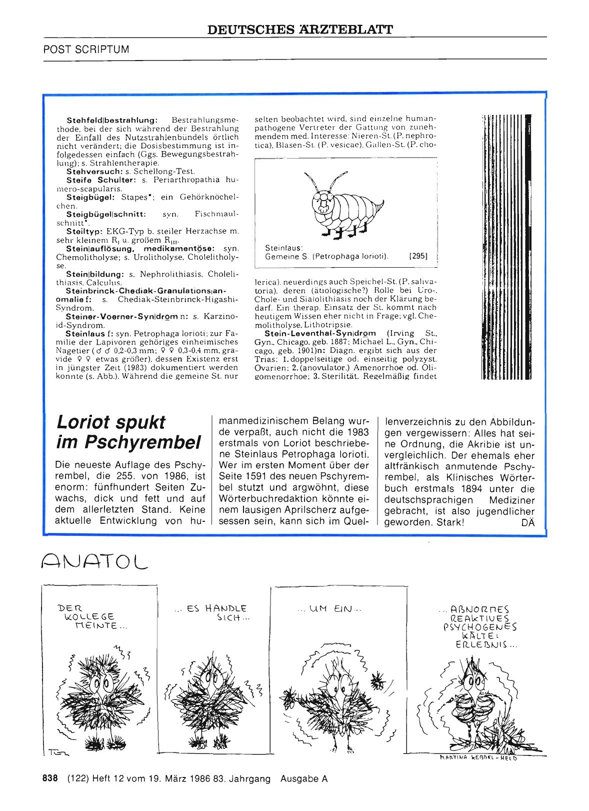 Vorschauseite 1: Loriot spukt im Pschyrembel