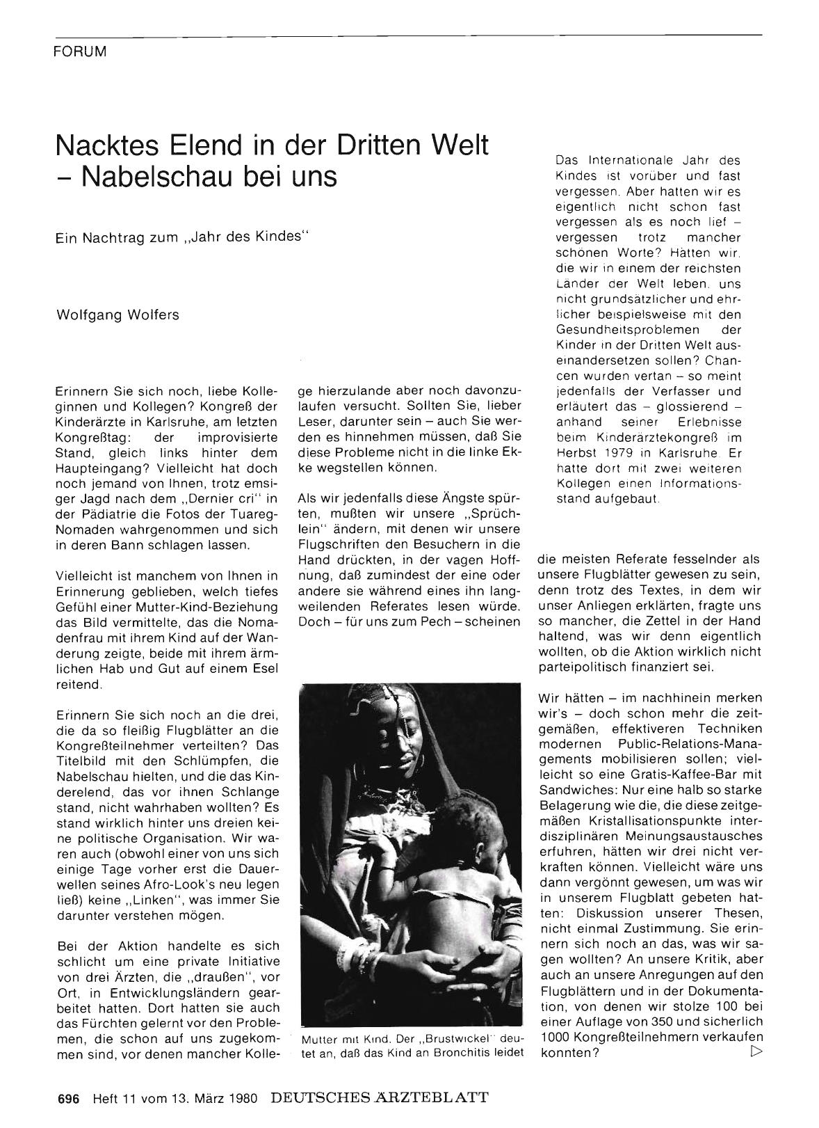 Vorschauseite 1: Nacktes Elend in der Dritten Welt - Nabelschau bei uns