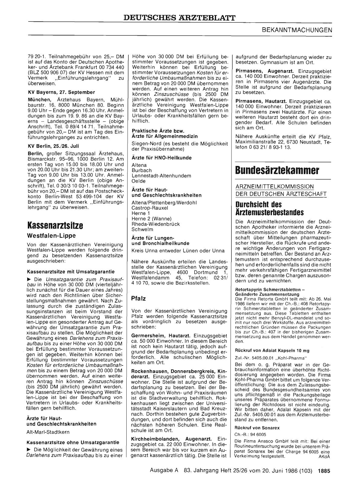 Vorschauseite 1: Kassenarztsitze