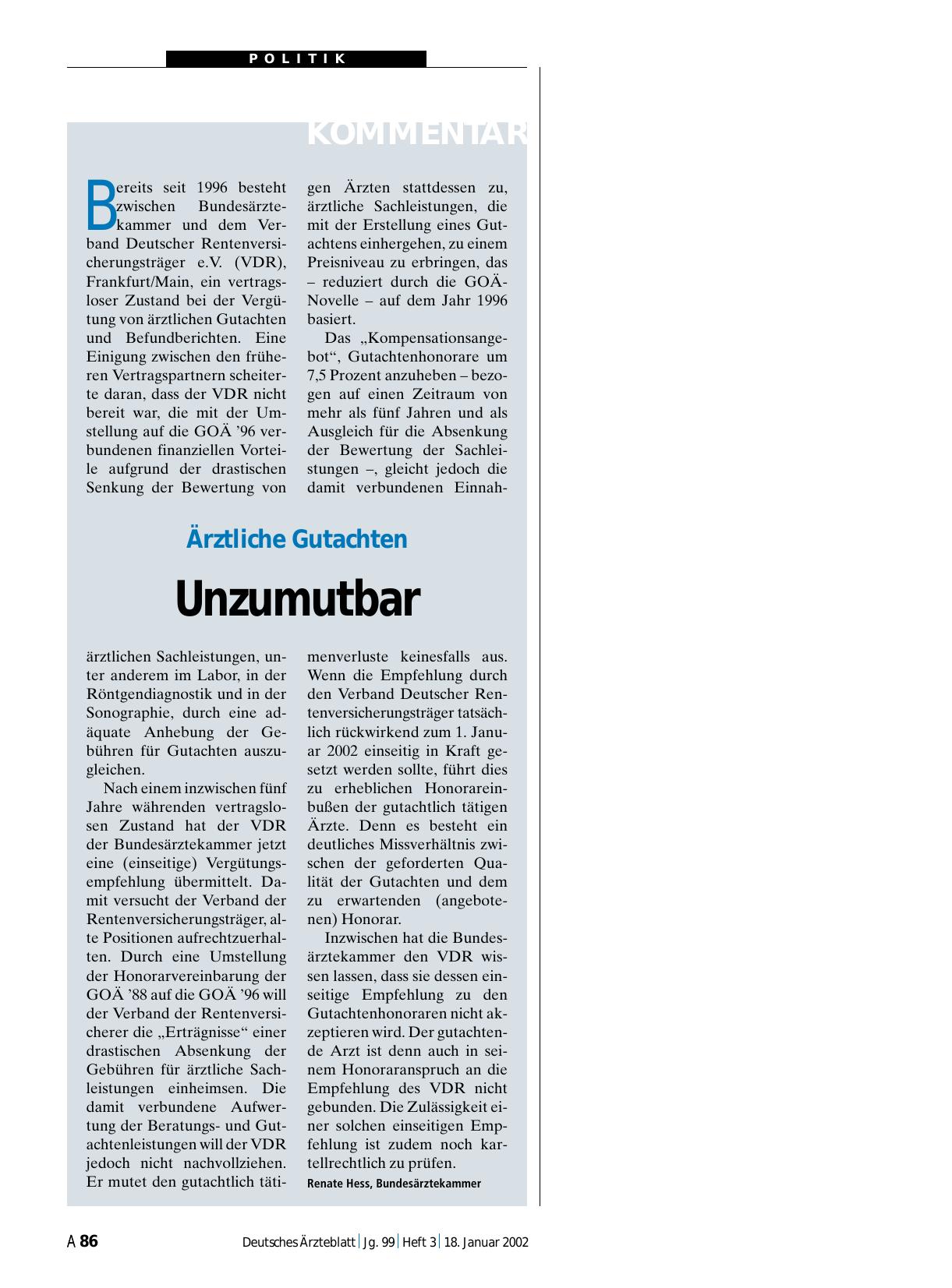 Vorschauseite 1: Ärztliche Gutachten: Unzumutbar
