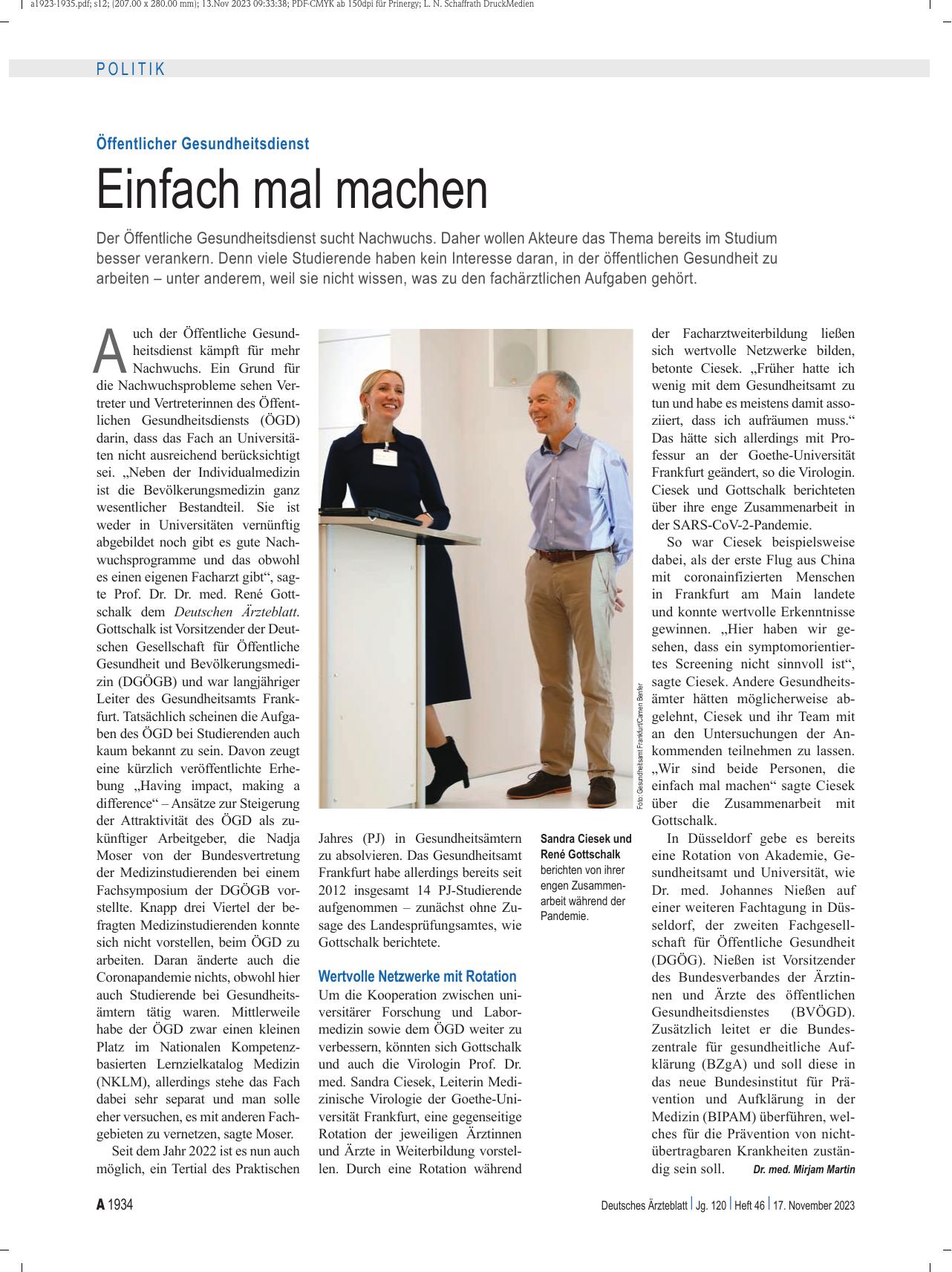 Vorschauseite 1: Öffentlicher Gesundheitsdienst: Einfach mal machen