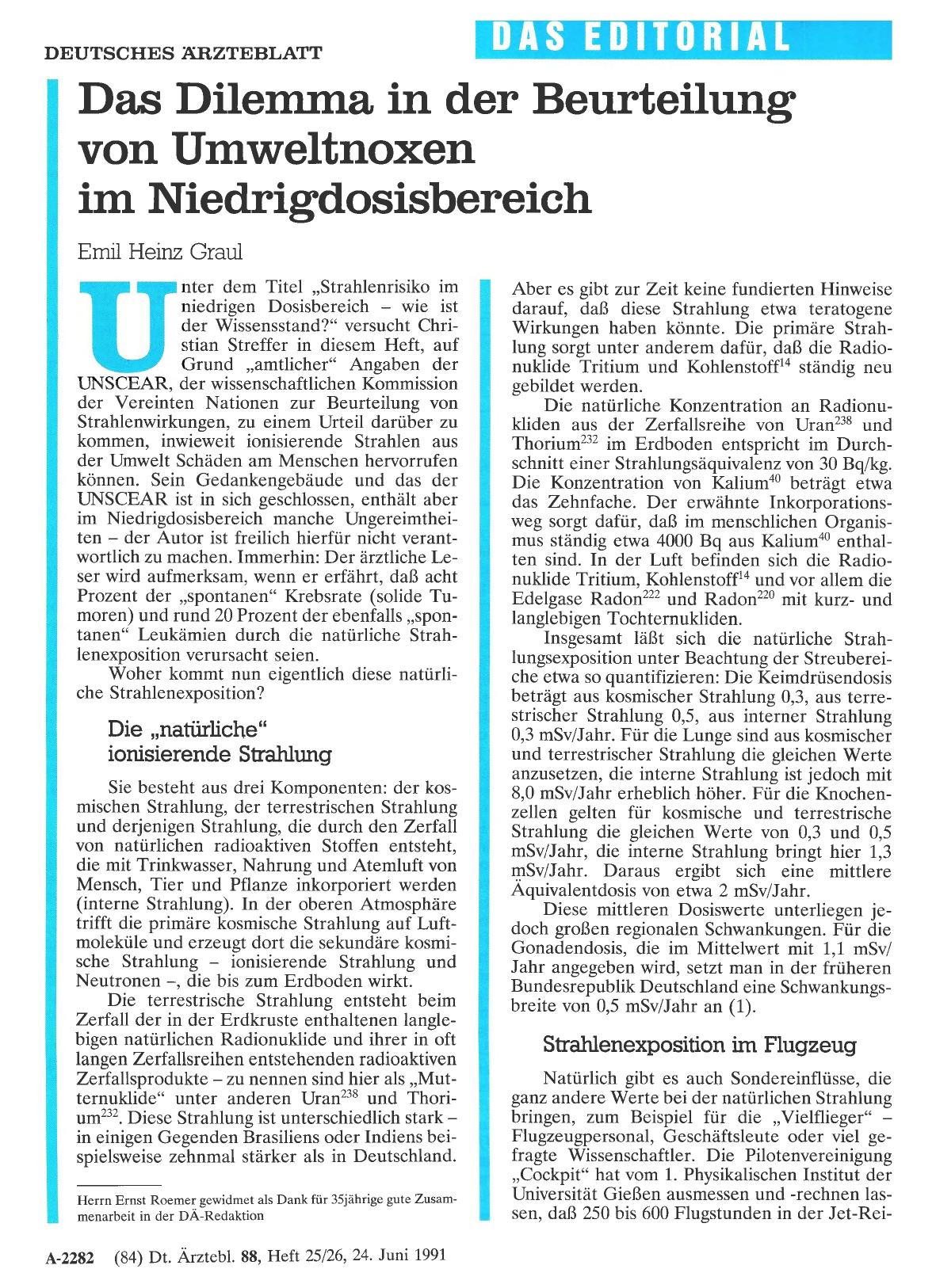 Vorschauseite 1: Das Dilemma in der Beurteilung von Umweltnoxen im Niedrigdosisbereich