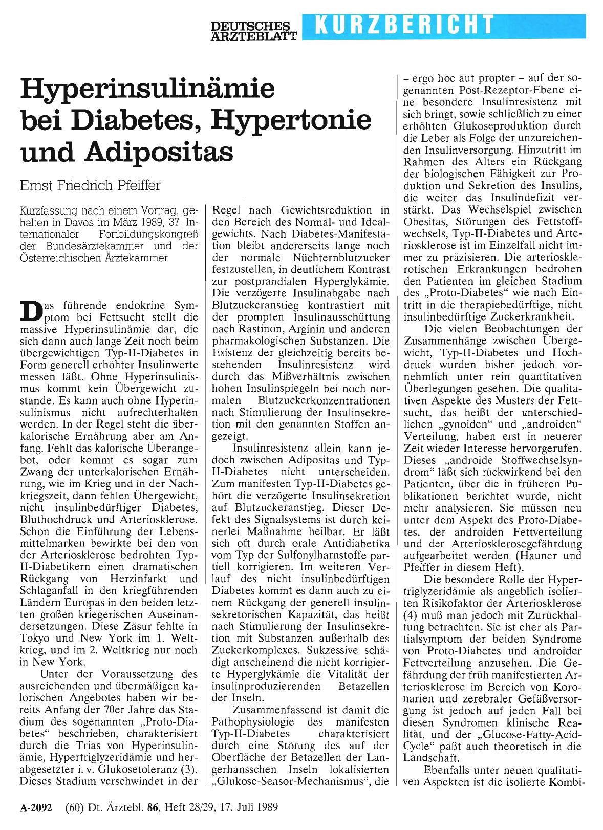 Vorschauseite 1: Hyperinsulinämie bei Diabetes, Hypertonie und Adipositas