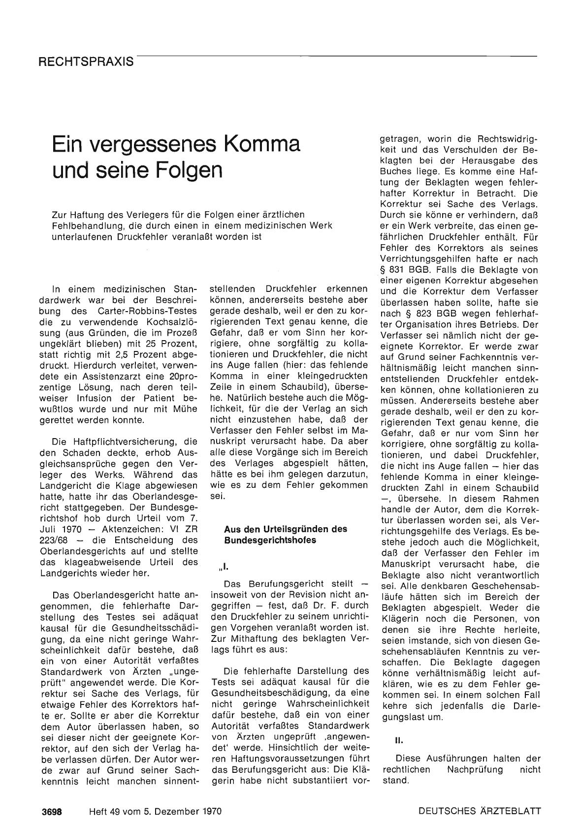 Vorschauseite 1: Ein vergessenes Komma und seine Folgen