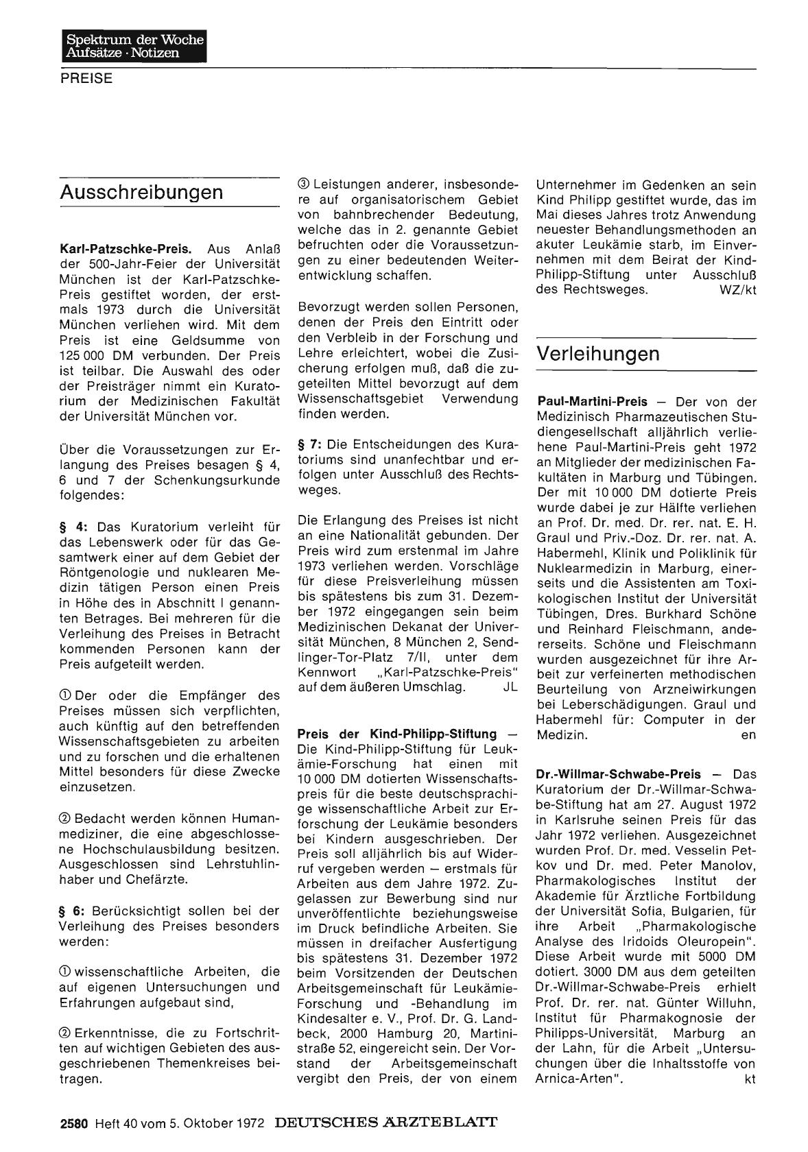 Vorschauseite 1: Ausschreibungen