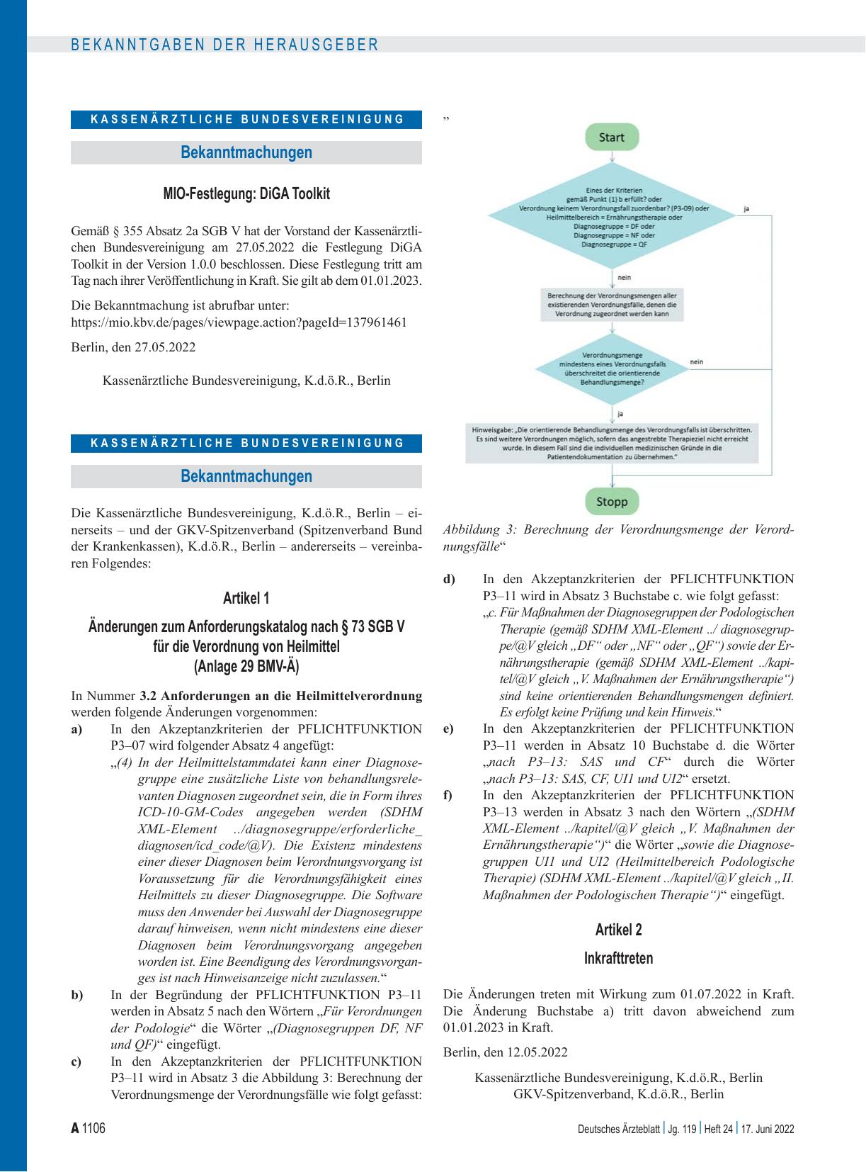Vorschauseite 1: Änderungen zum Anforderungskatalog nach § 73 SGB V für die Verordnung von Heilmittel (Anlage 29 BMV-Ä)