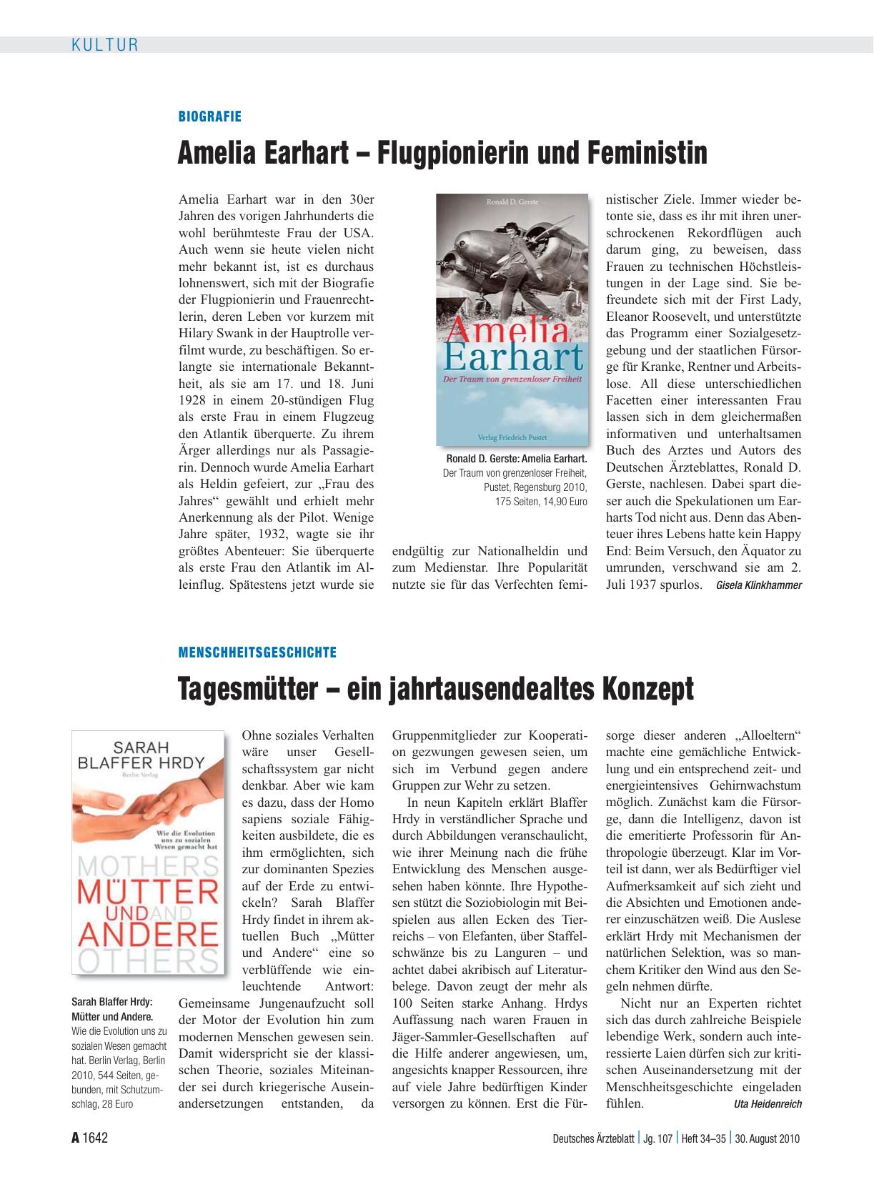 Vorschauseite 1: Biografie: Amelia Earhart – Flugpionierin und Feministin