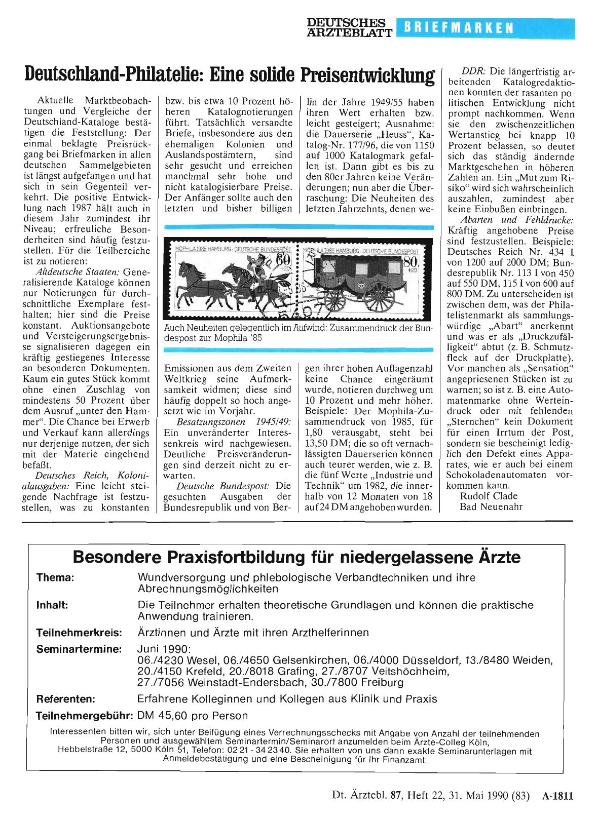 Vorschauseite 1: Deutschland-Philatelie: Eine solide Preisentwicklung