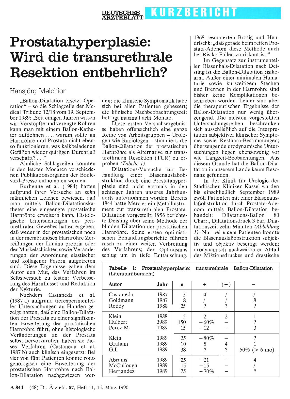 Vorschauseite 1: Prostatahyperplasie: Wird die transurethrale Resektion entbehrlich?