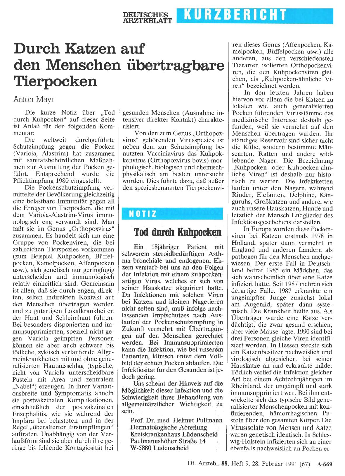 Vorschauseite 1: Tod durch Kuhpocken