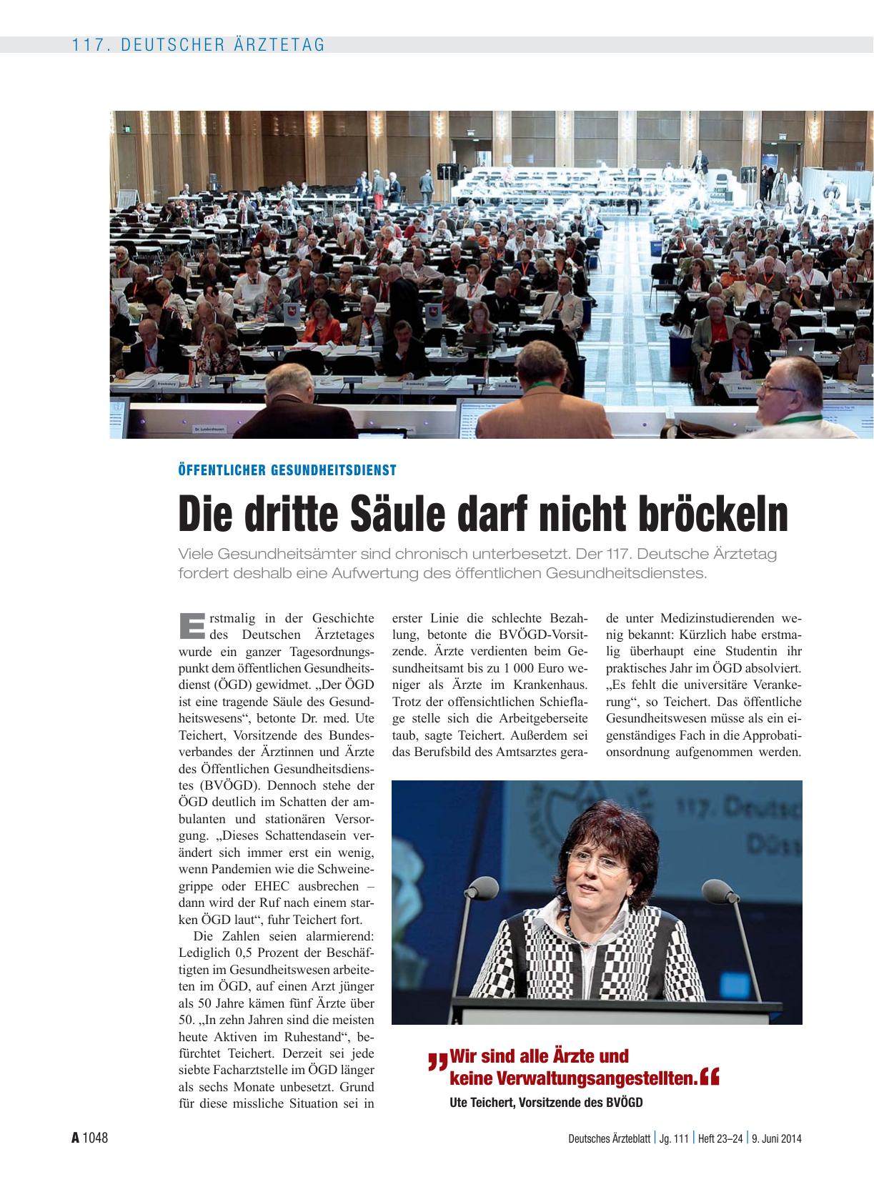 Vorschauseite 1: Öffentlicher Gesundheitsdienst: Die dritte Säule darf nicht bröckeln