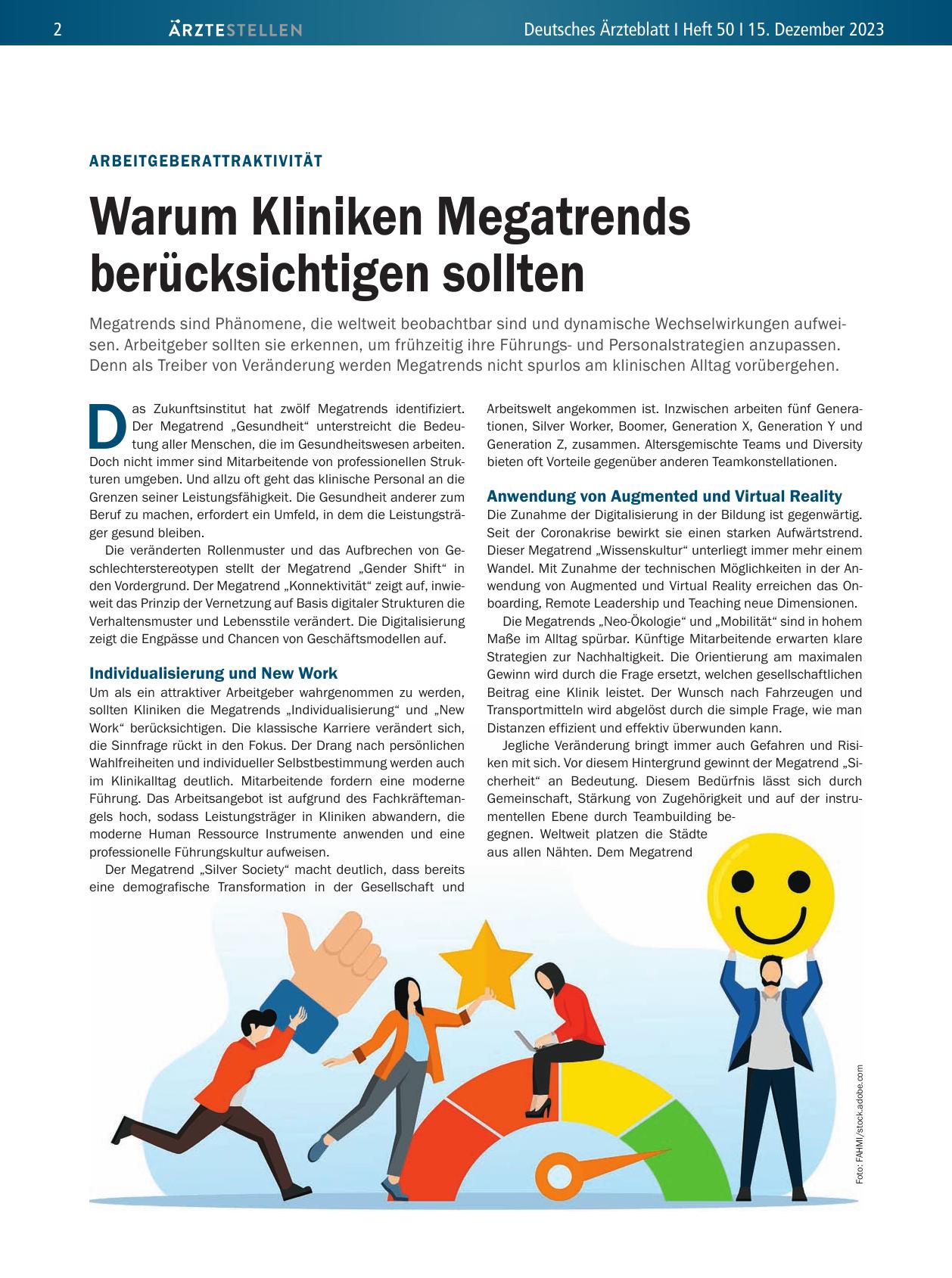 Vorschauseite 1: Arbeitgeberattraktivität: Warum Kliniken Megatrends berücksichtigen sollten