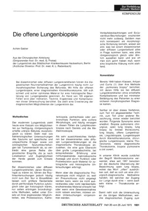 Vorschauseite 1: Die offene Lungenbiopsie
