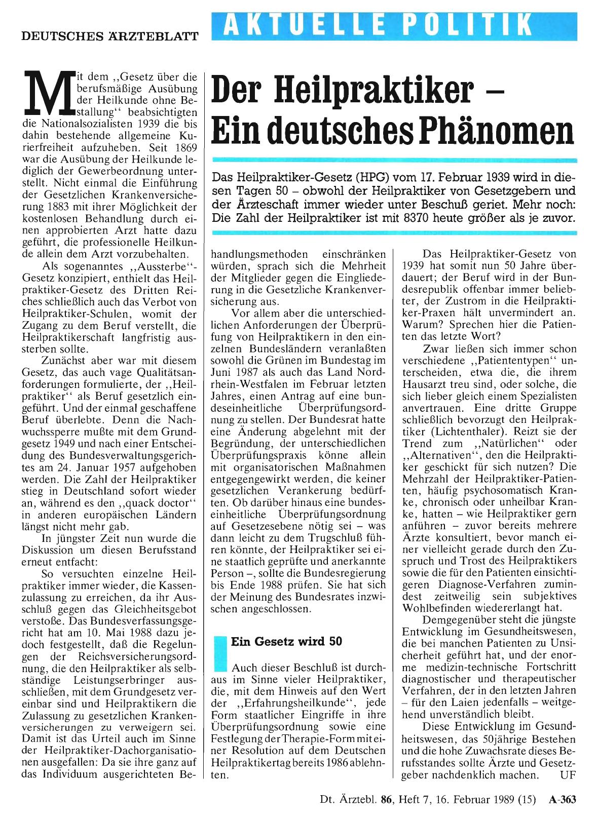 Vorschauseite 1: Der Heilpraktiker – Ein deutsches Phänomen