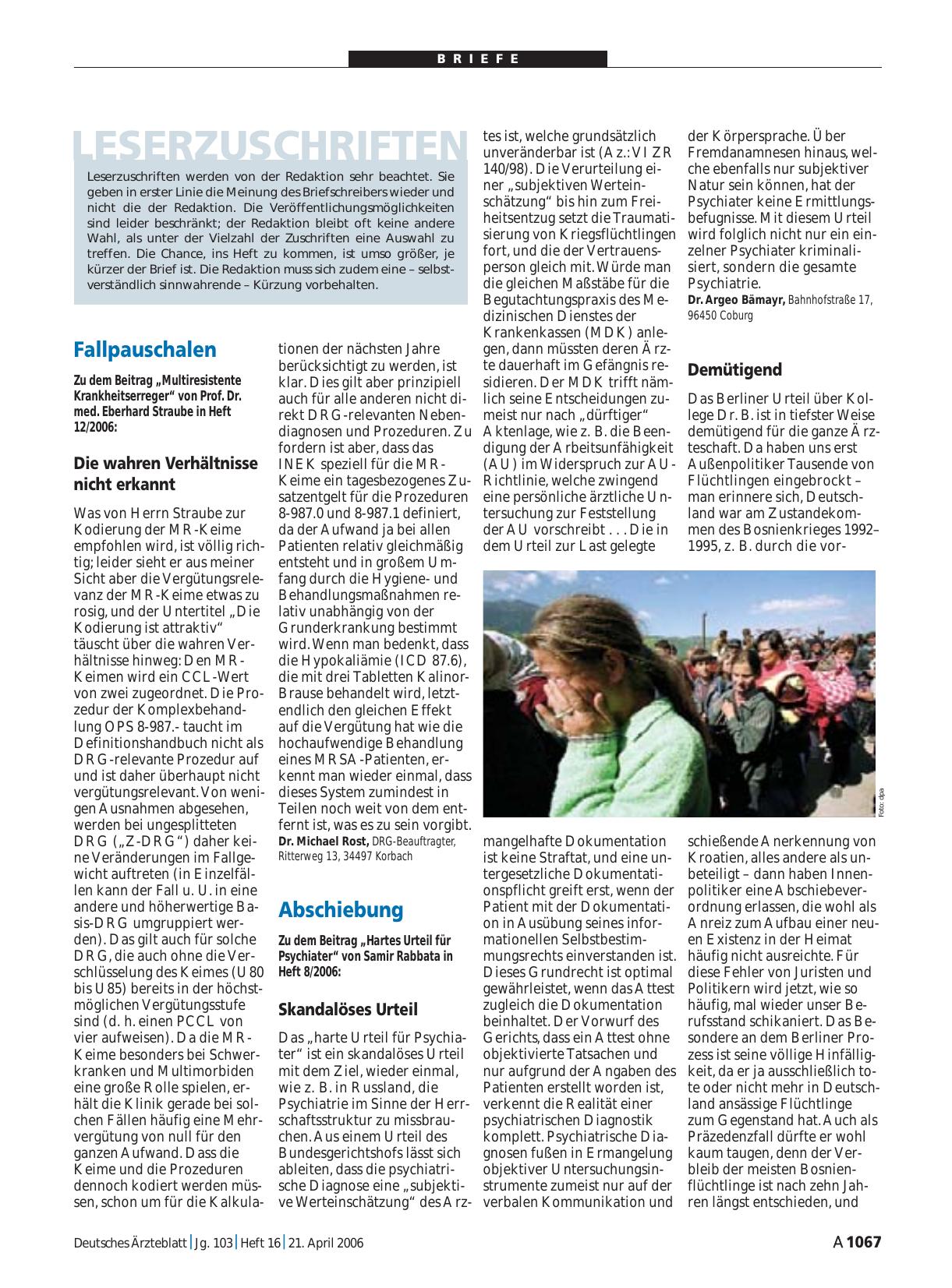 Vorschauseite 1: Abschiebung: Demütigend