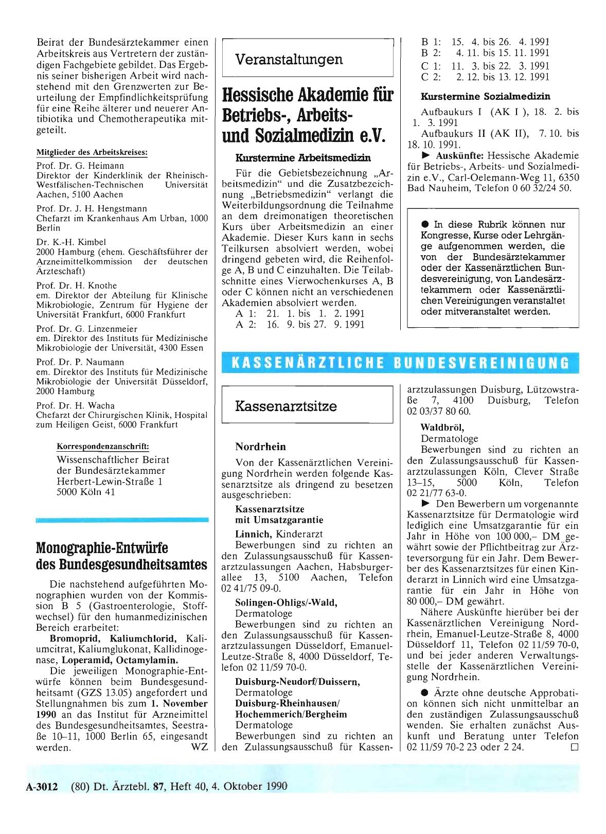 Vorschauseite 1: Kassenarztsitze