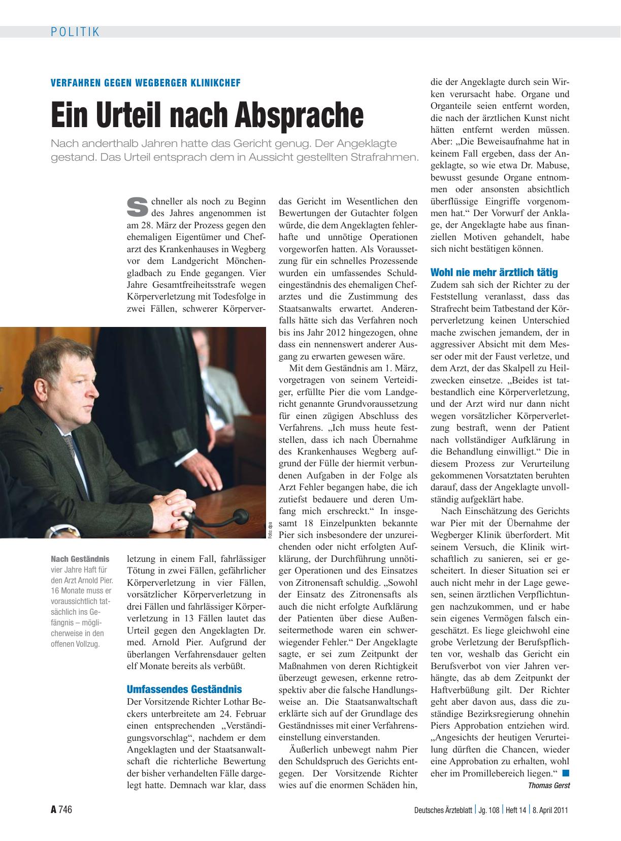 Vorschauseite 1: Verfahren gegen Wegberger Klinikchef: Ein Urteil nach Absprache