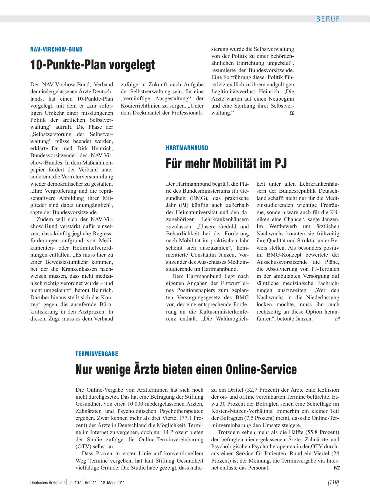 Vorschauseite 1: Terminvergabe: Nur wenige Ärzte bieten einen Online-Service