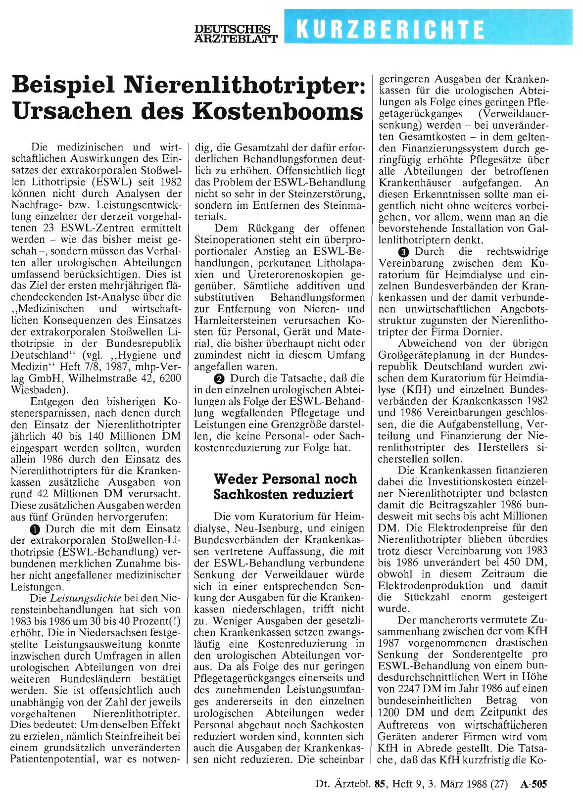Vorschauseite 1: Beispiel Nierenlithotripter: Ursachen des Kostenbooms