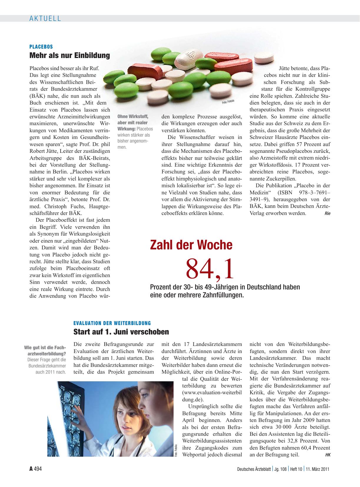 Vorschauseite 1: Placebos: Mehr als nur Einbildung