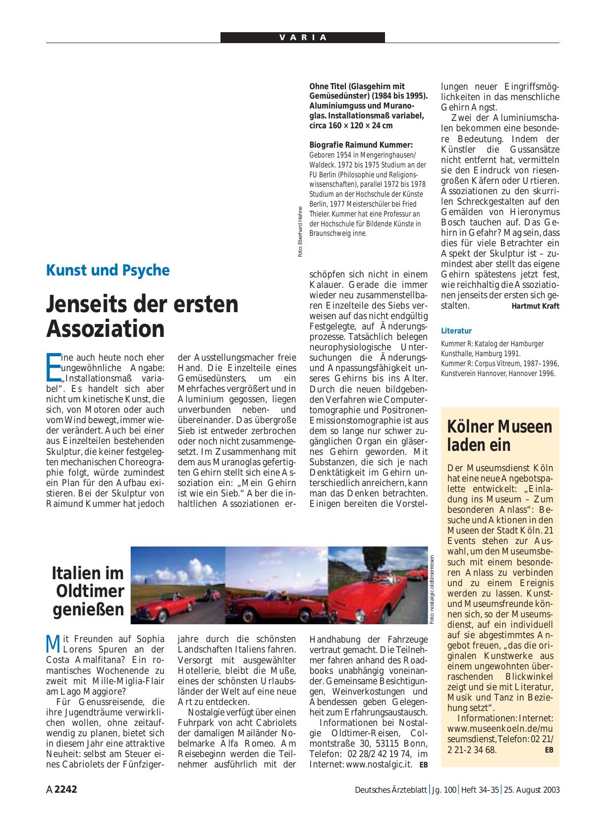 Vorschauseite 1: Kunst und Psyche: Jenseits der ersten Assoziation