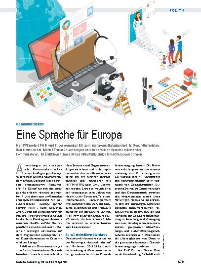 Vorschauseite 1: Gesundheitsdaten: Eine Sprache für Europa