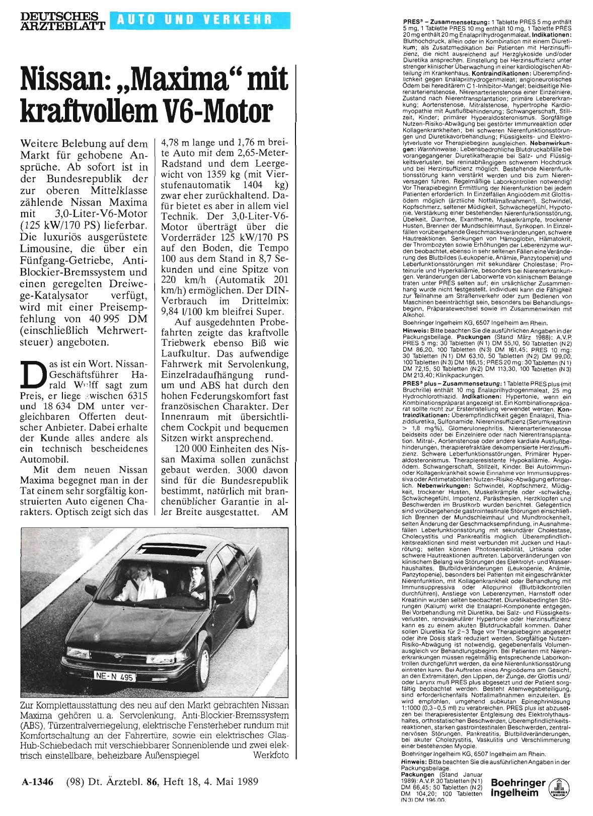 Vorschauseite 1: Nissan: „Maxima“ mit kraftvollem V6-Motor