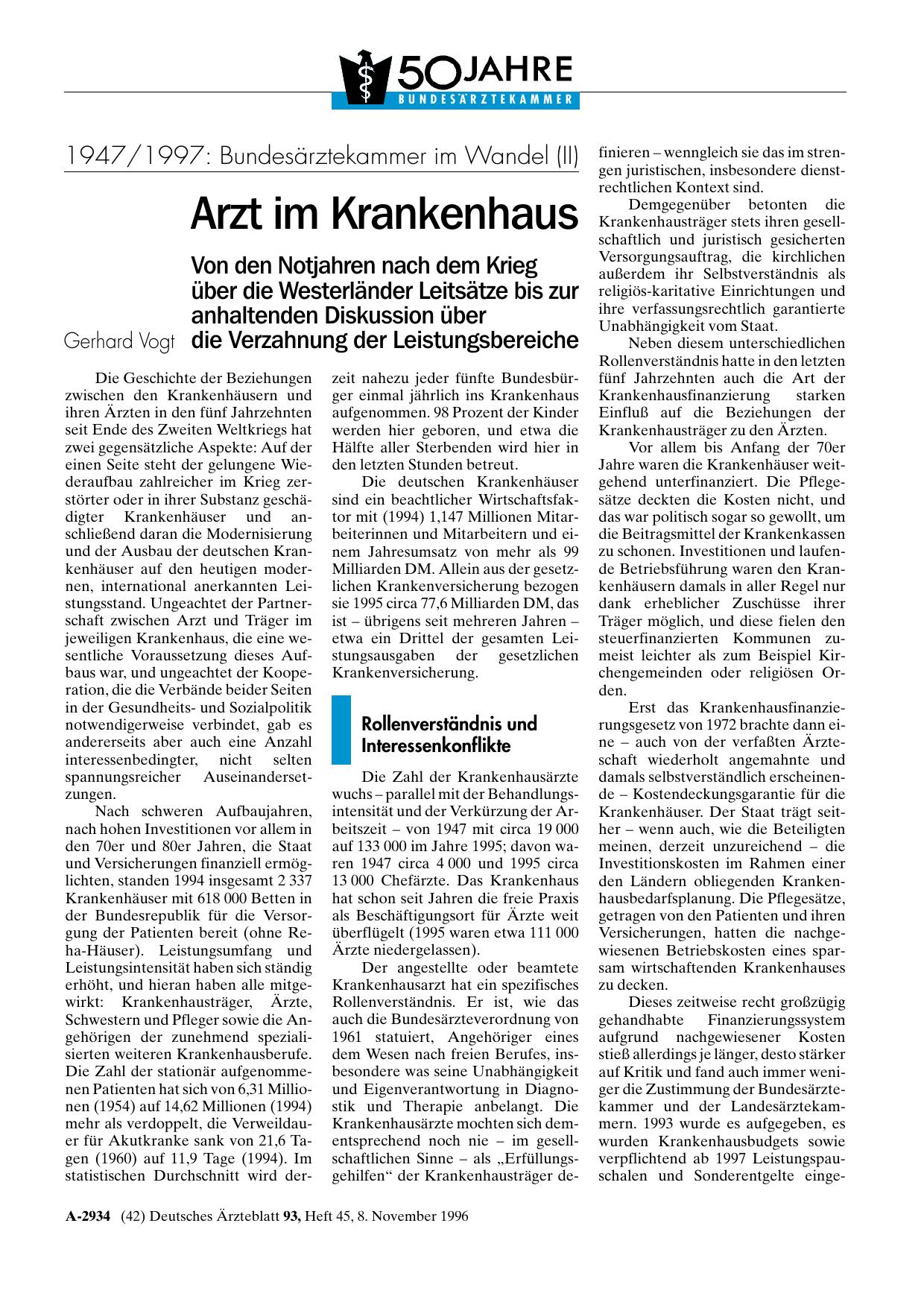 Vorschauseite 1: 1947/1997 – Bundesärztekammer im Wandel (II): Arzt im Krankenhaus Von den Notjahren nach dem Krieg über die Westerländer Leitsätze bis zur anhaltenden Diskussion über die Verzahnu…