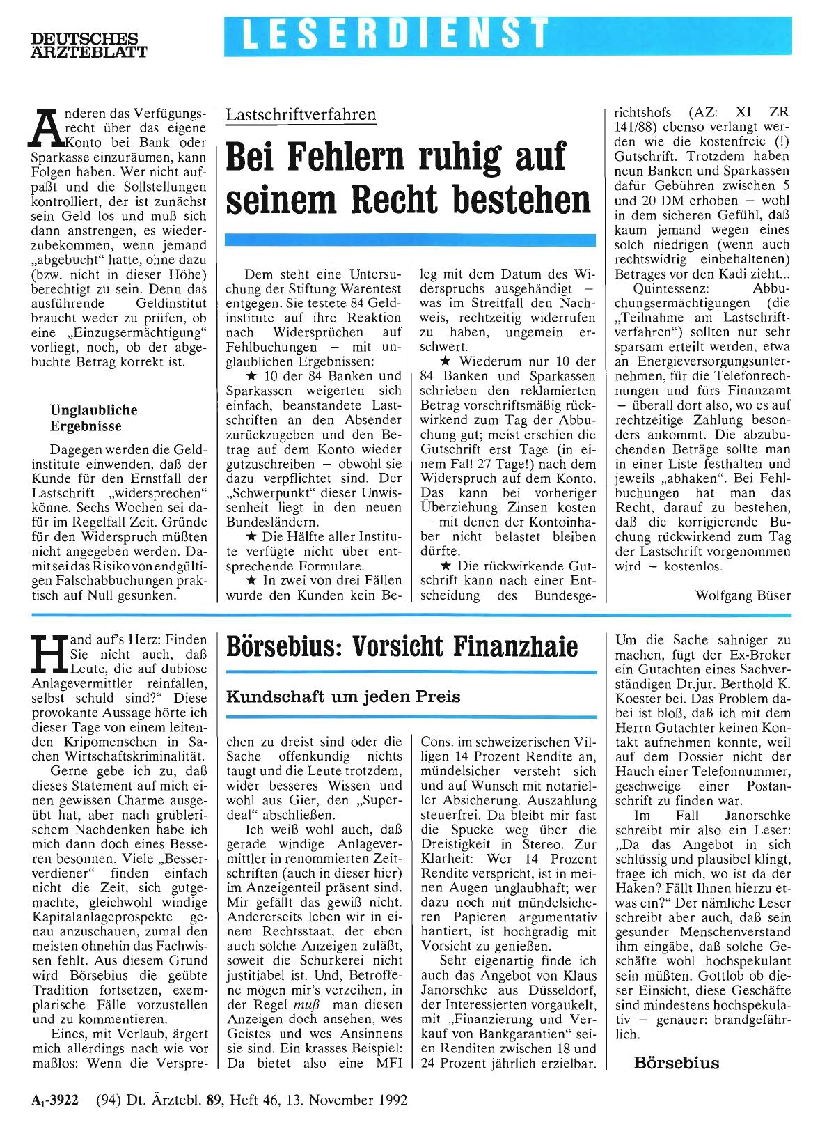 Vorschauseite 1: Börsebius: Vorsicht Finanzhaie - Kundschaft um jeden Preis