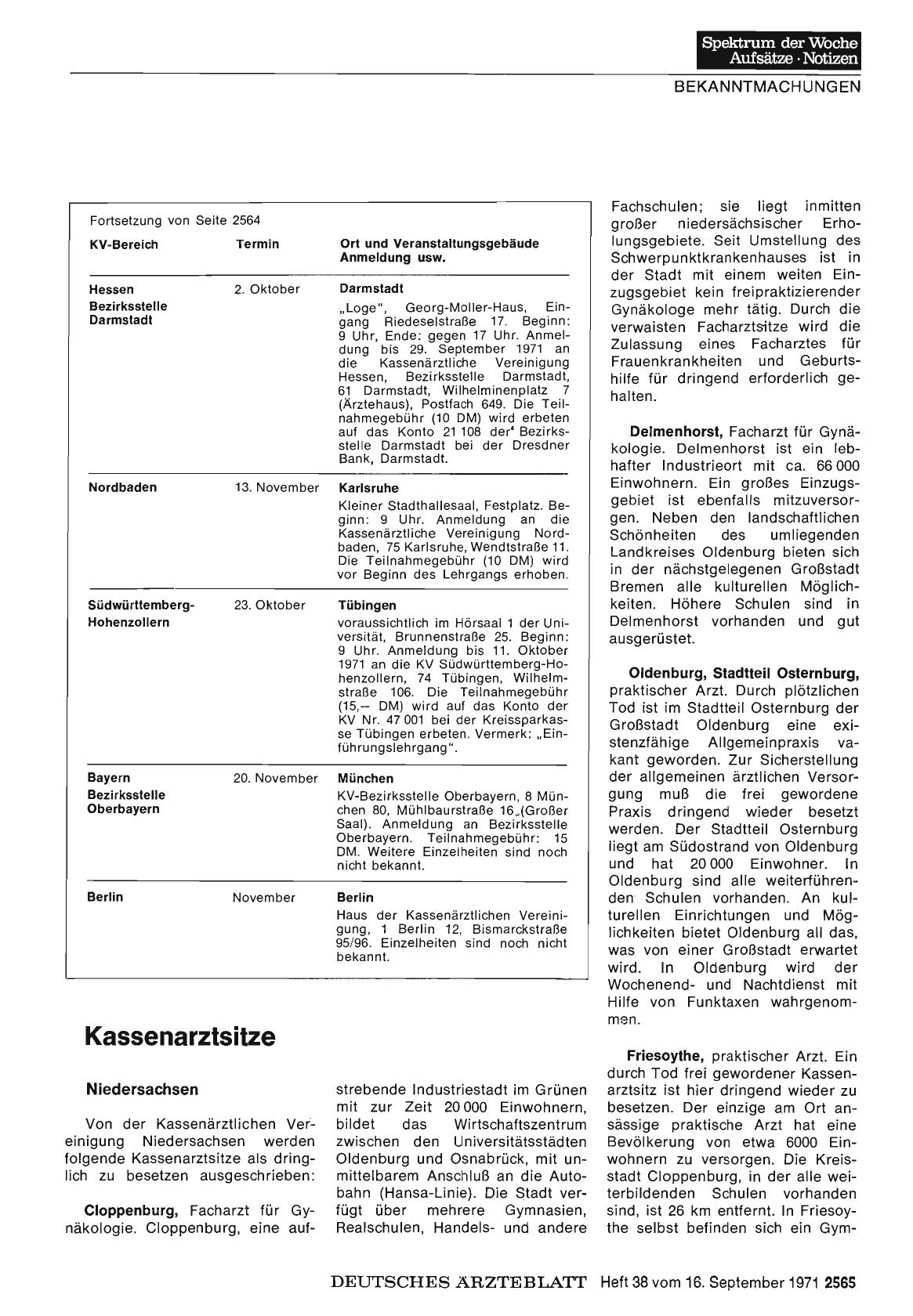 Vorschauseite 1: Kassenarztsitze