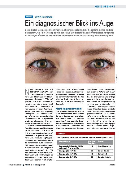 Vorschauseite 1: COVID-19-Impfung: Ein diagnostischer Blick ins Auge