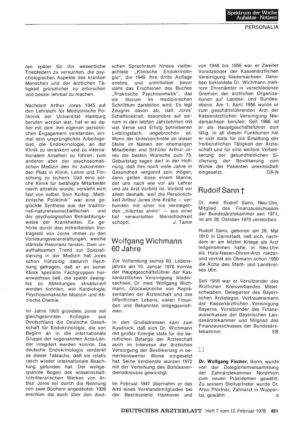 Vorschauseite 1: Wolfgang Wichmann 60 Jahre