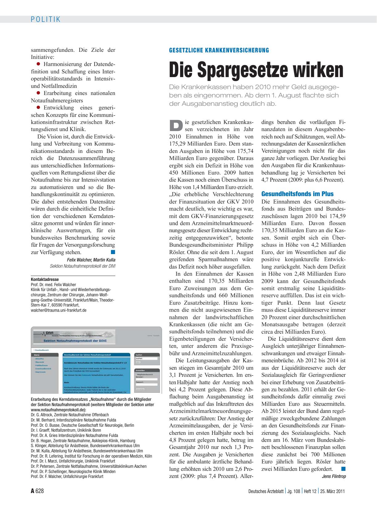 Vorschauseite 1: Gesetzliche Krankenversicherung: Die Spargesetze wirken
