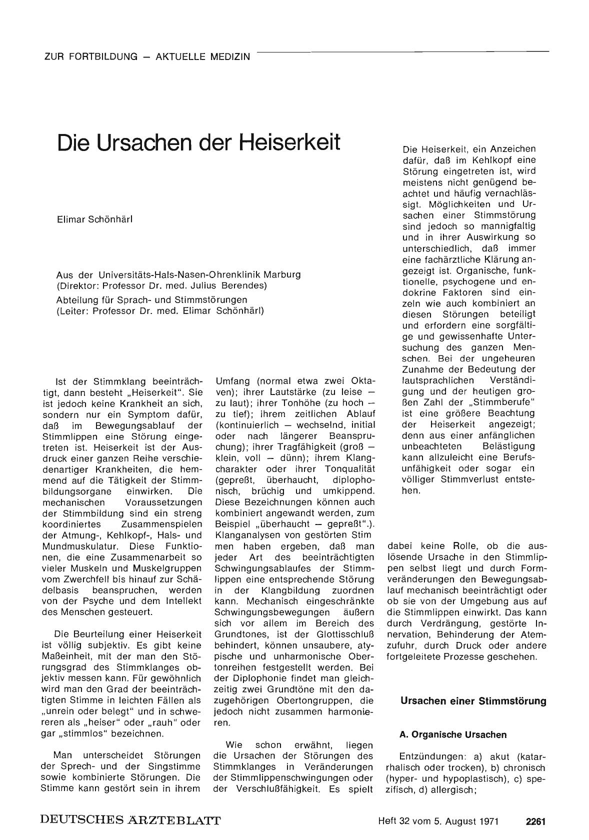 Vorschauseite 1: Die Ursachen der Heiserkeit