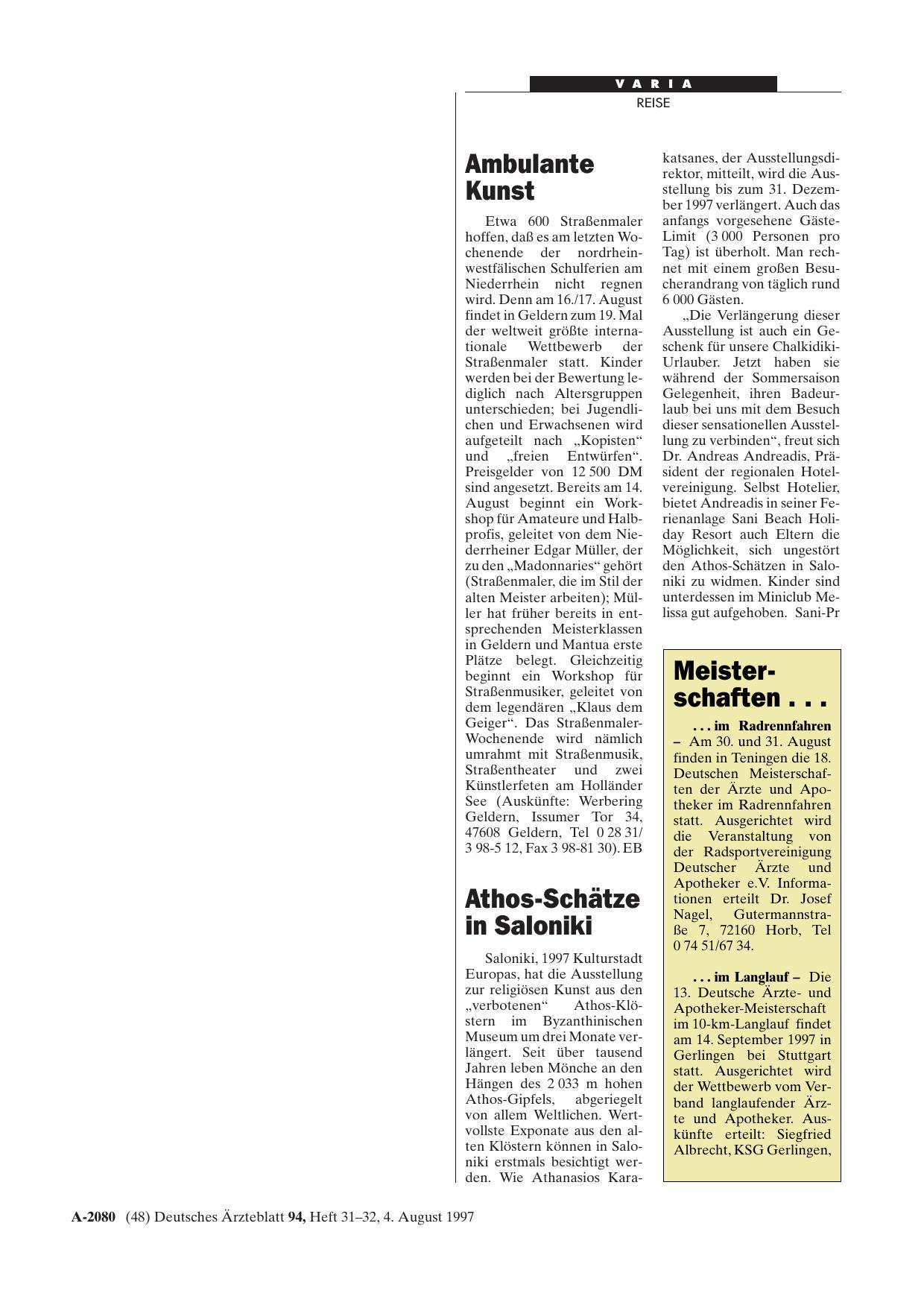 Vorschauseite 1: Meisterschaften. ..