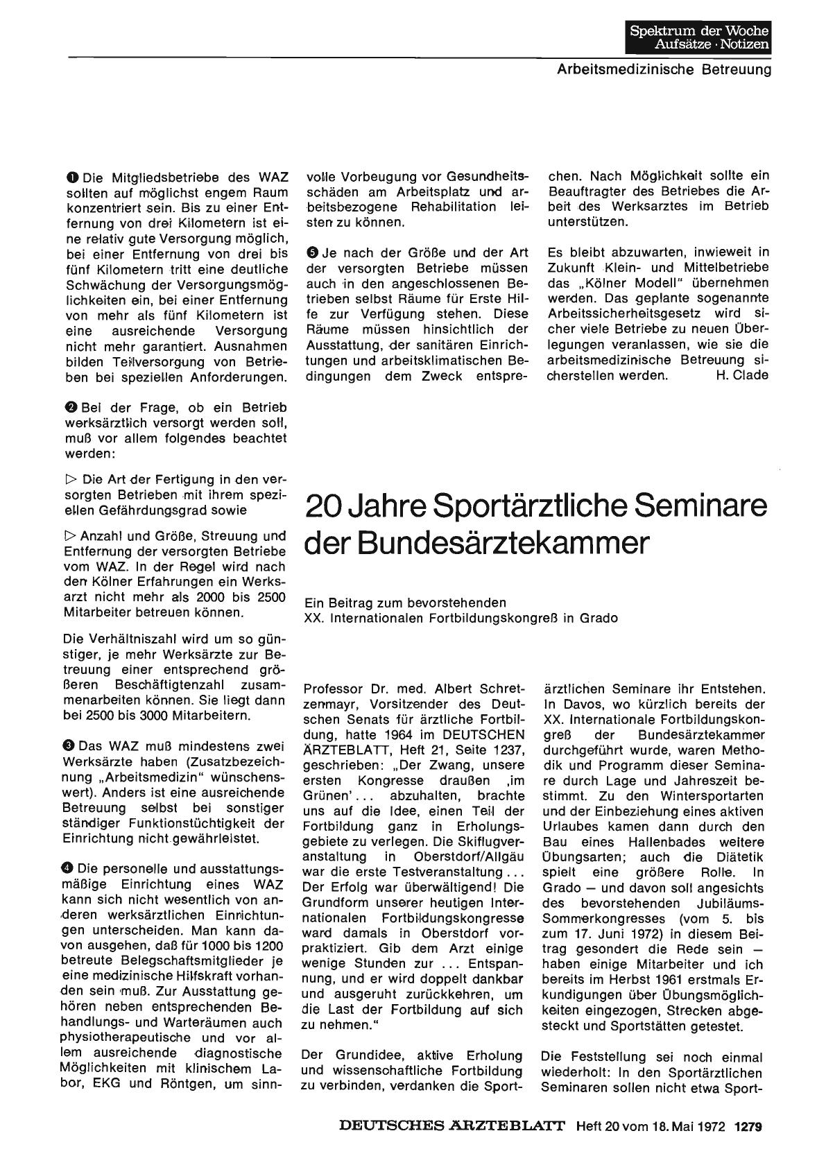 Vorschauseite 1: 20 Jahre Sportärztliche Seminare der Bundesärztekammer