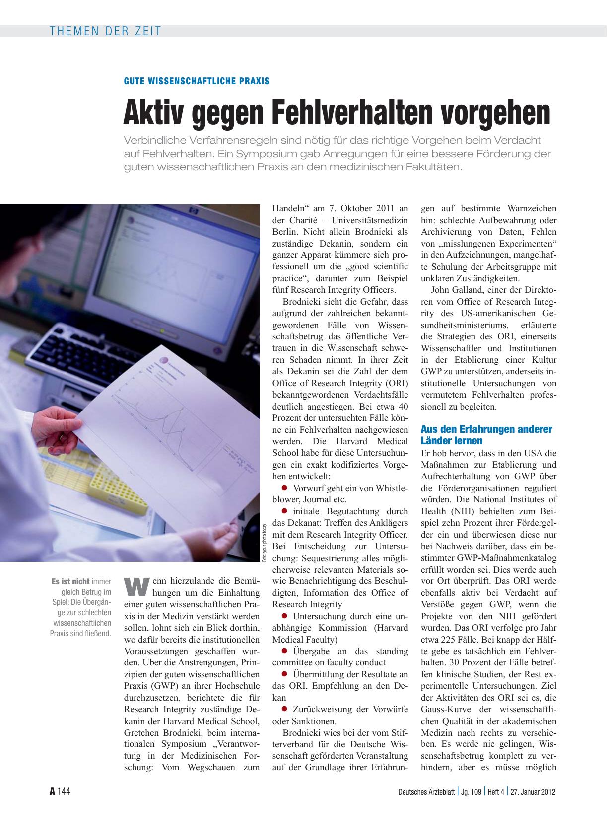 Vorschauseite 1: Gute wissenschaftliche Praxis: Aktiv gegen Fehlverhalten vorgehen
