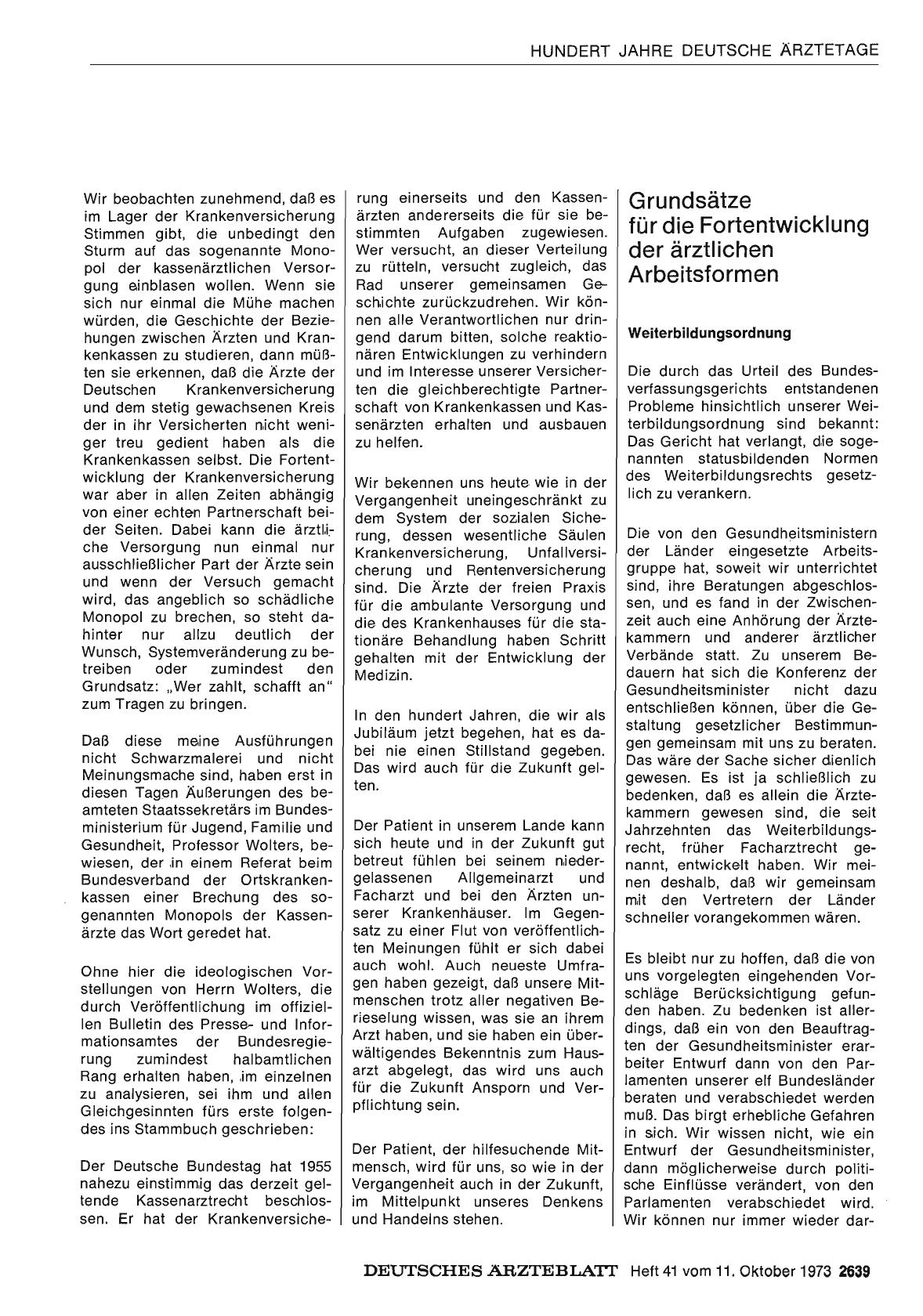 Vorschauseite 1: Nach hundert Jahren Deutscher Ärztetage: Grundsätze für die Fortentwicklung der ärztlichen Arbeitsformen