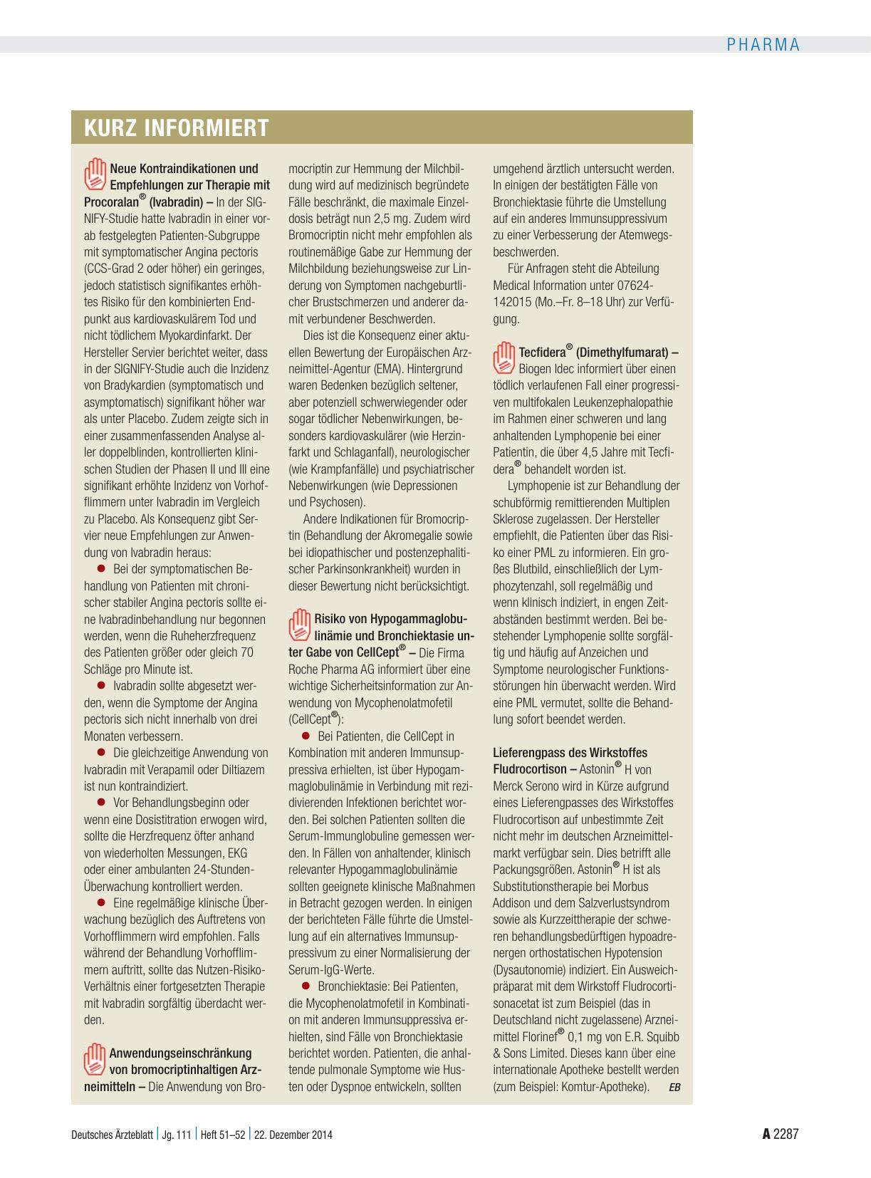 Vorschauseite 1: Kurz informiert