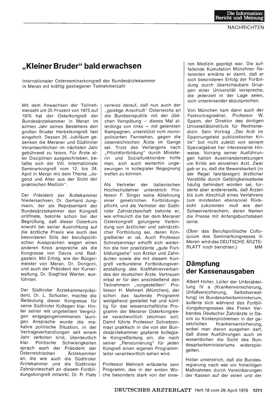 Vorschauseite 1: Dämpfung der Kassenausgaben