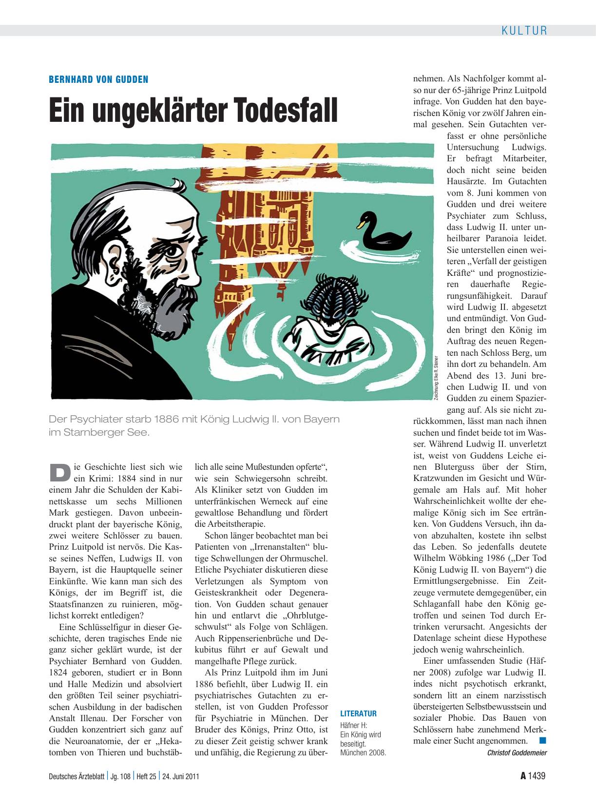 Vorschauseite 1: Bernhard von Gudden: Ein ungeklärter Todesfall