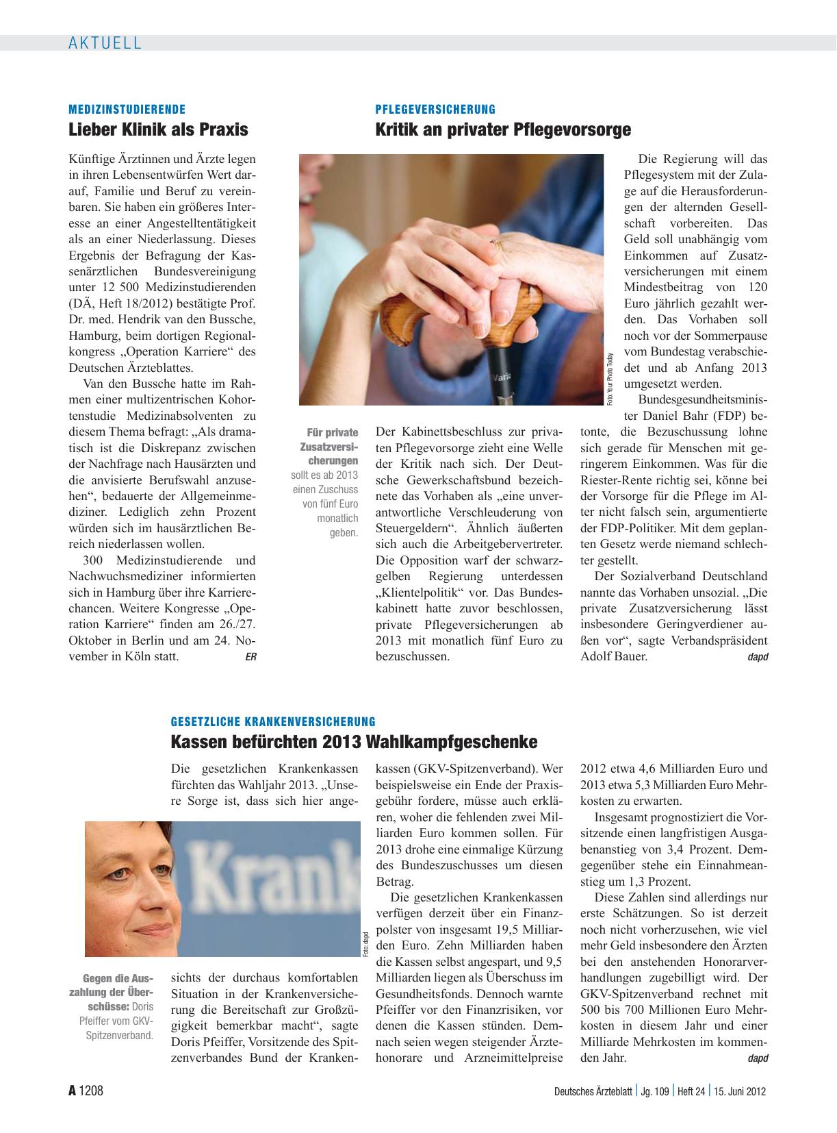 Vorschauseite 1: Medizinstudierende: Lieber Klinik als Praxis