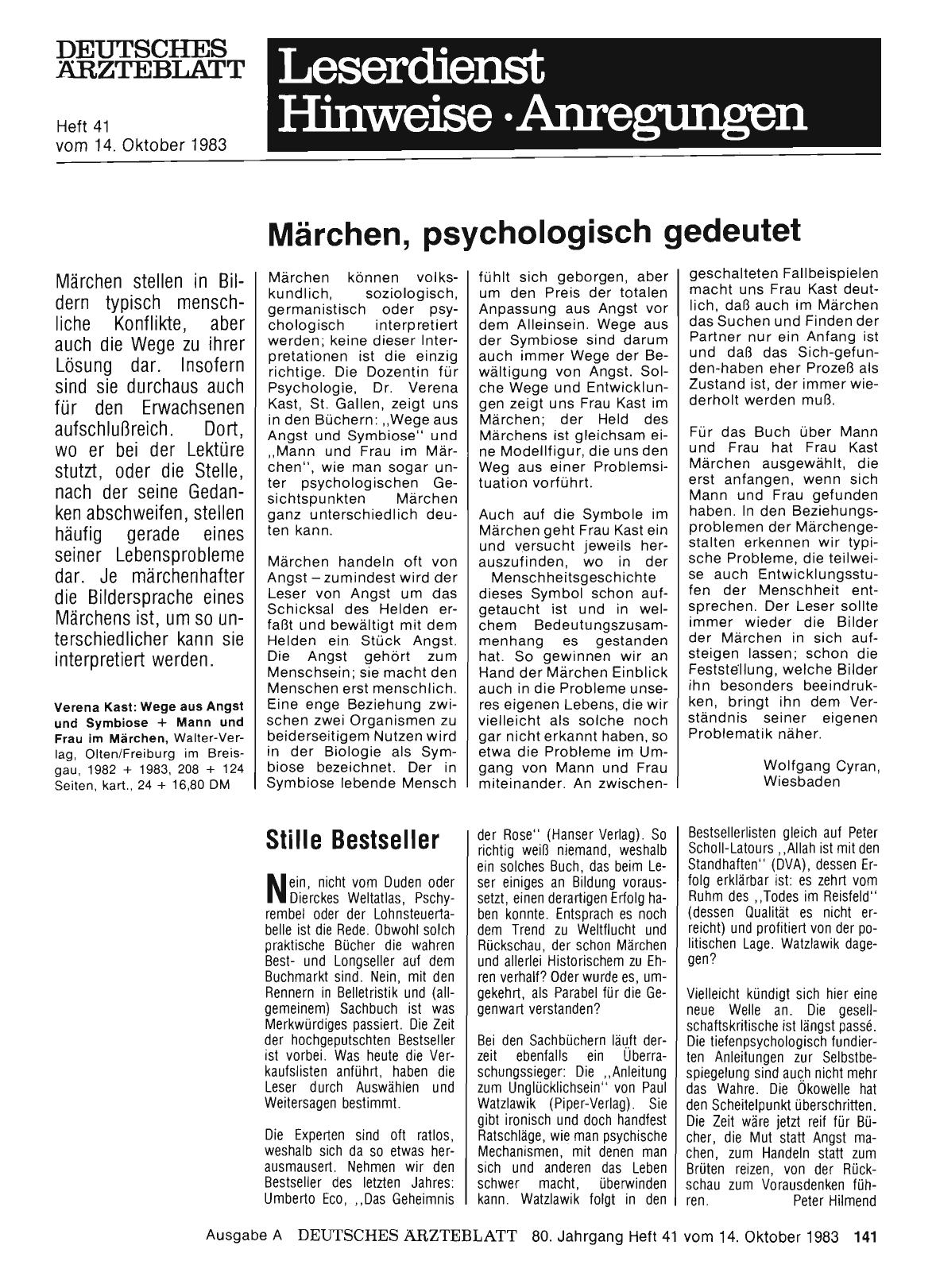 Vorschauseite 1: Stille Bestseller