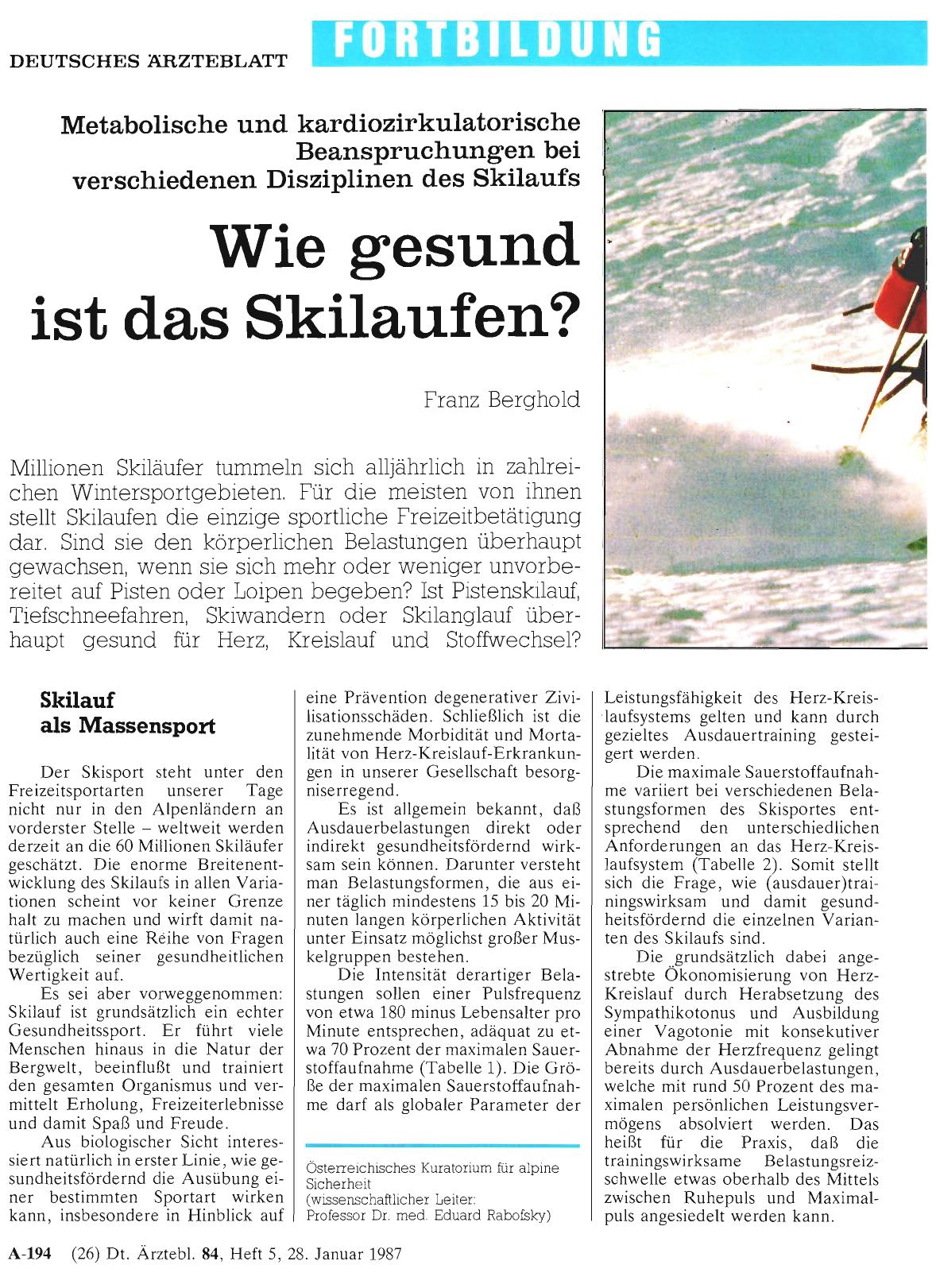 Vorschauseite 1: Wie gesund ist das Skilaufen?
