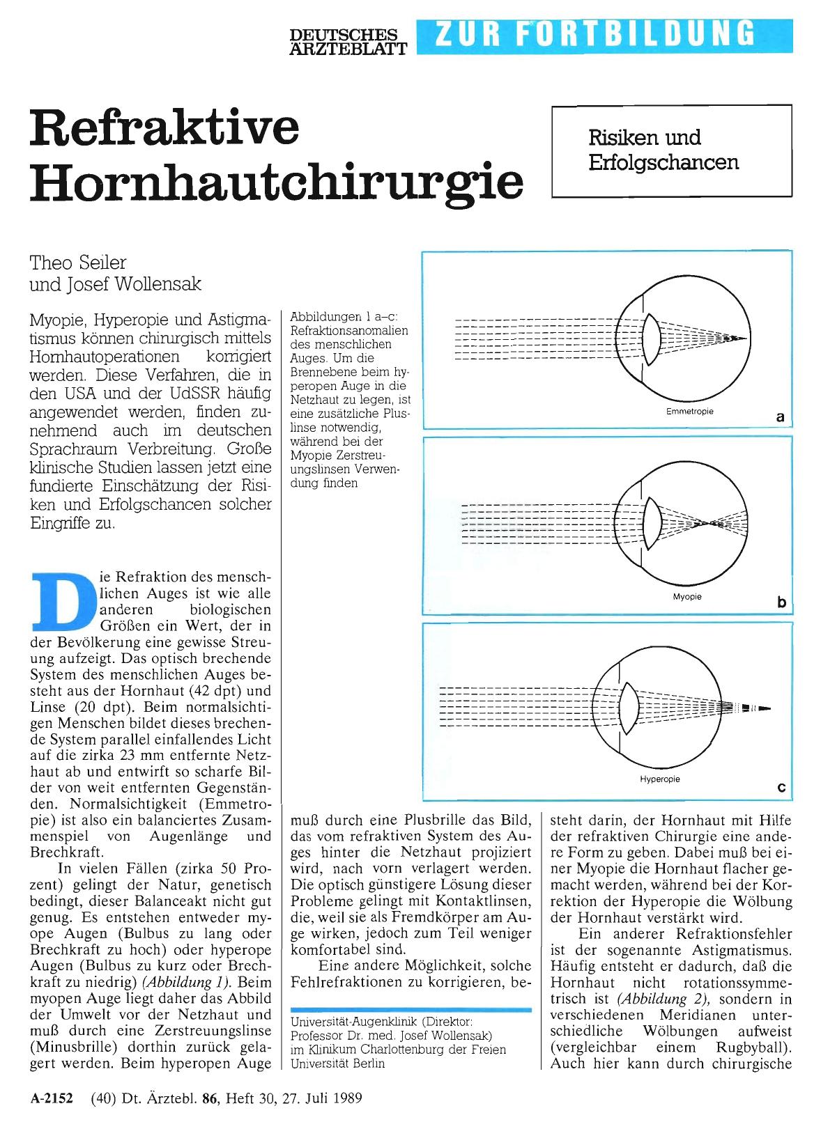 Vorschauseite 1: Refraktive Hornhautchirurgie