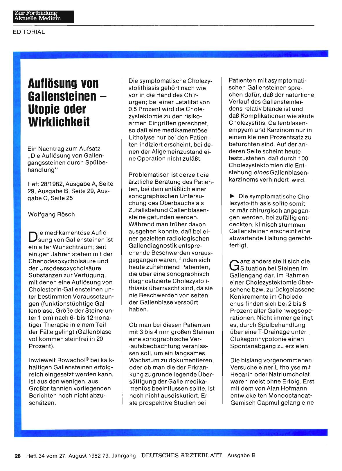 Vorschauseite 1: Auflösung von Gallensteinen Utopie oder Wirklichkeit