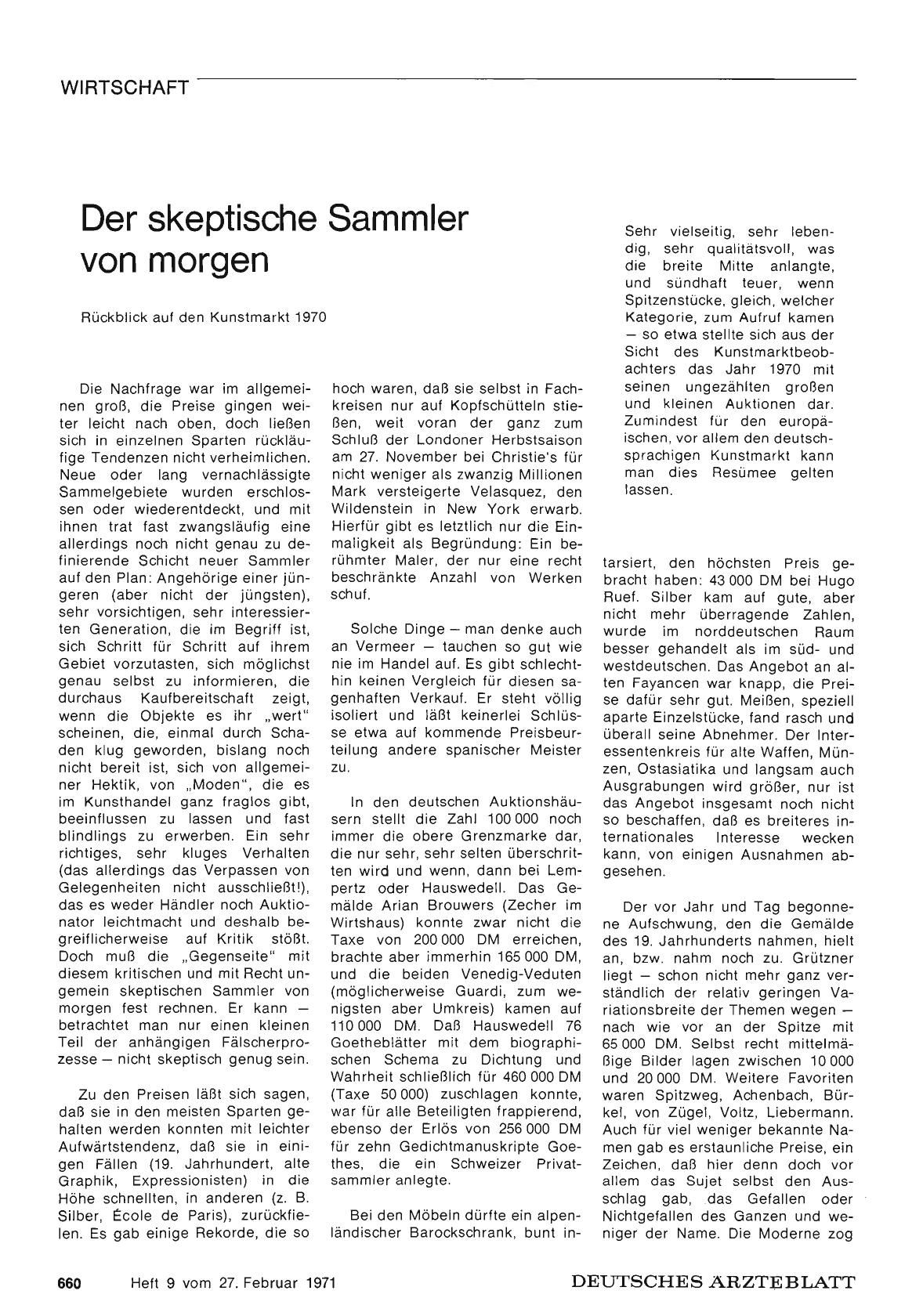 Vorschauseite 1: Der skeptische Sammler von morgen