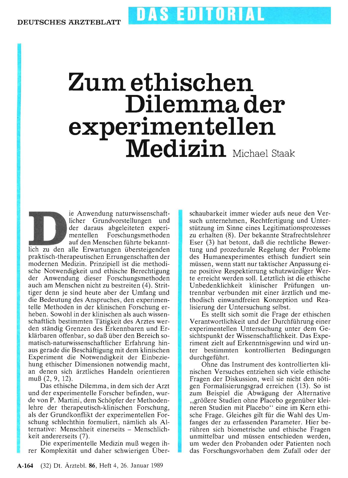 Vorschauseite 1: Zum ethischen Dilemma der experimentellen Medizin