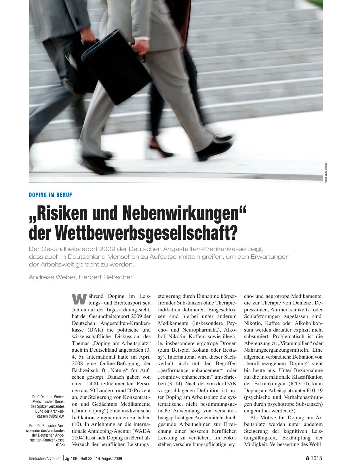 Vorschauseite 1: Doping im Beruf: „Risiken und Nebenwirkungen“ der Wettbewerbsgesellschaft?